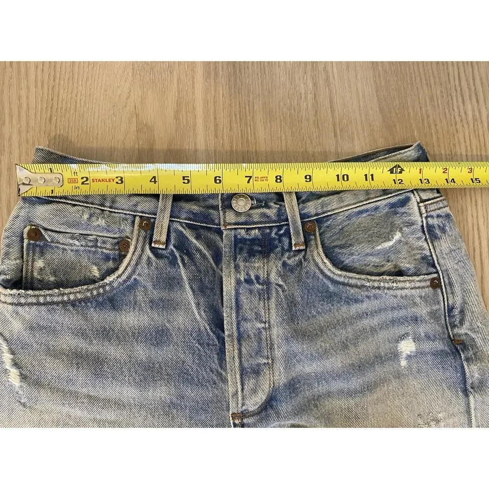 AGOLDE Jaden‎ Cut Off Jean Shorts in Surreal Sz 26 Beachy Boho
